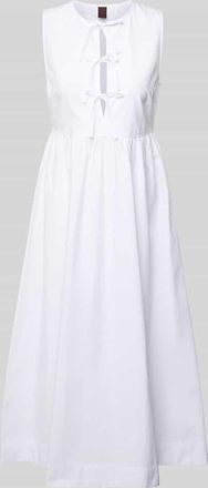 Stefanel Midikleid im Stufen-Look in Weiss, Gr&ouml;&szlig;e L