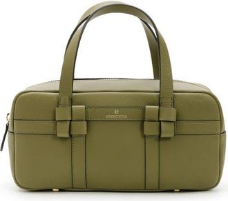 La Portegna Bibi Leather Bag With Shoulder Strap And Iconic Knots in Khaki at Nordstrom