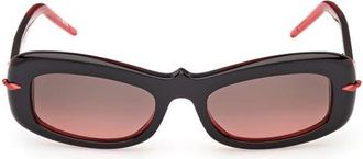 Christian Louboutin 52mm Geometric Sunglasses in Black /Red Gunmetal at Nordstrom