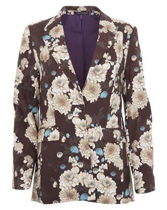 Lords of Harlech Jane Stretch Tencel Tailored Blazer in Serious Floral Black at Nordstrom, Size 12