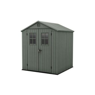Keter Caseta De Jard&iacute;n Keter Darwin 6x6 De Resina Verde Con Ventanas Frontales