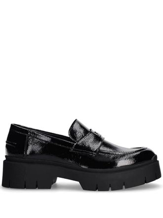 HUGO BOSS: Black Leather Slip-On Shoes now up to −61