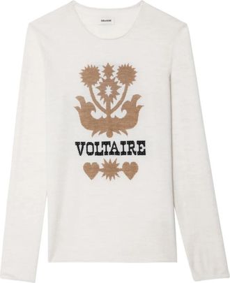 Zadig&Voltaire Teissa wollen trui - Dames - Ronde hals truien - Beige - S - Wol - Truien & Vesten