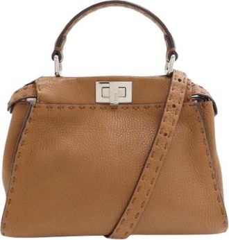 Fendi Pre-owned Peekaboo Handbag - Dames - Vintage Handtas - Bruin - ONE Size - Leer - Vintage