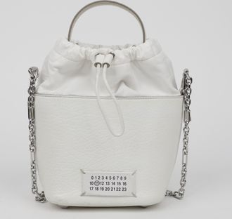 Maison Margiela Womens Mini Bucket Bag White Canvas