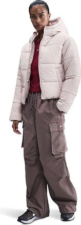 Nike Sportswear Therma-FIT Synthetic Fill Classic Puffer Womens Jacket Silt Red/White : 2XL (US 20-22), Polyester