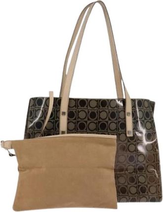 Ferragamo Pre-owned Vinyl handbags - Dames - Vintage Shopper - Bruin - ONE Size - Vintage