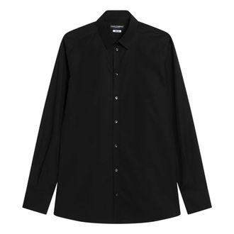 Dolce & Gabbana Casual Shirts, male, Black, Size: 2XL Long Sleeve Shirt