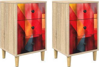 vidaXL Mesa De Noche Heesch 2 Uds. Roble Sonoma 36 X 33 X 60 Cm Vidaxl