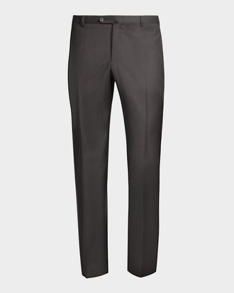 Isaia Men & apos;s Gregory Basic Wool Trousers