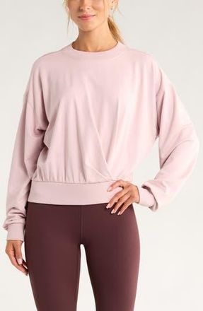 Zella Luxe Terry Pleated Pullover in Purple Lilac at Nordstrom Rack, Size X-Large