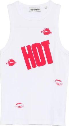 Carne Bollente Kiss Me Im Hot spencer met print - Wit