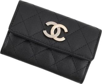 Chanel Pre-owned Business Card Case - Dames - Vintage Accessoires - Zwart - ONE Size - Leer - Vintage