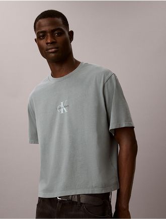 Calvin Klein Jeans Calvin Klein Mens Monologo 90s Fit T-Shirt - Green - XL