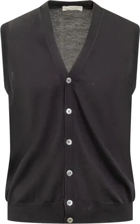 FILIPPO DE LAURENTIIS buttoned V-neck vest - men - Wool - 54 - Black