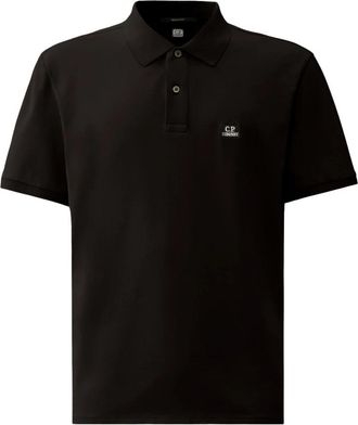 C.P. Company Stretch Piquet Korte Mouw Polo - Heren - Polos - Zwart - XL - Katoen - Tops
