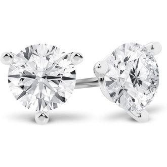 Grown Brilliance 14K White Gold IGI Certified 1.50 Carat Round Cut Lab Grown Diamond Stud Earrings, VS Clarity, E-F Color|Screw Back