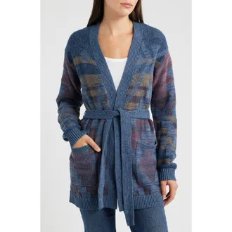 Pendleton Cheyenne Jacquard Cotton Wrap Cardigan in Blue Mix at Nordstrom, Size Xx-Large