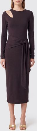 Federica Tosi Abito midi asimmetrico in jersey con maniche lunghe e cut-out