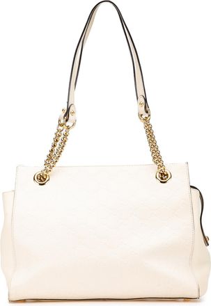 Gucci Pre-owned Womens Chain Strap Leather Tote - Ivory - One Size