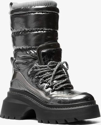 Michael Kors Shiloh Metallic Mixed-Media Boot