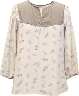 Tucker leaf print blouse Size S