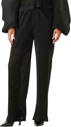 Notre-V Wijde Zwarte Polyester Broek - Dames - Wijde Broeken - Zwart - 2XL - Polyester - Broeken