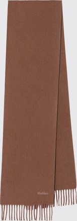 Max Mara Sciarpa in pura lana con frange e logo a contrasto