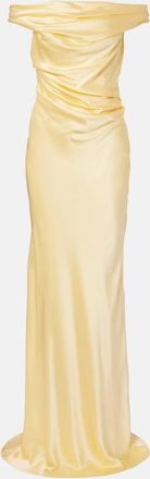 The Sei Bardot draped silk charmeuse gown