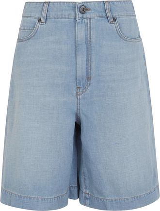 Max Mara Ozono Bermuda - Dames - Denim shorts - Blauw - XS - Katoen - Korte Broeken