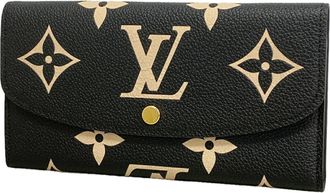 Louis Vuitton Beige Black Long Wallet (Bi-Fold) (Pre-Owned)