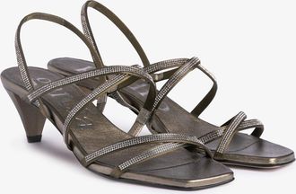 Pedro Garcia Midi crystal sandal in green satin | Aday | Spring Summer 26 |PEDRO GARCIA