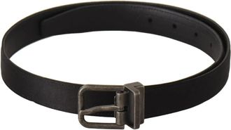 Dolce & Gabbana Vintage Metalen Gesp Leren Riem - Dames - Riemen - Zwart - ONE Size - Accessoires