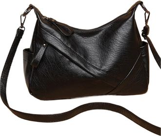 Generic Compatible For Soft Leather Women Handbag Brand Ladies Tote Crossbody Bag Large Capacity Shoulder Messenger Bags(Black)