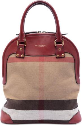 Burberry Pre-owned Burberry Medium Mega Check Canvas Bloomsbury Saddle Satchel ITCF&10SCA