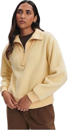 Varley Jaylin 1/2 Zip Fleece Womens Sweatshirt Reed Yellow : XXS, Polyester