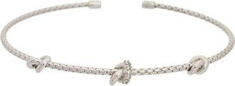 Meshmerise 18K Plated 0.03 Ct. Tw. Diamond Bangle Bracelet