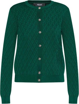 Versace buttoned crew-neck cardigan - Verde