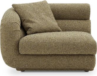 Castlery Textured Boucle Left Arm Sofa with Feather Filled Seats - Brown
