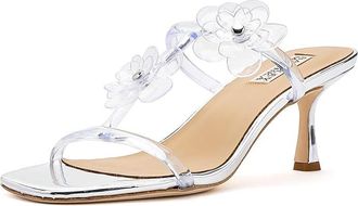 Badgley Mischka Xyra Womens Sandals Clear/Silver : 8.5 M, Synthetic