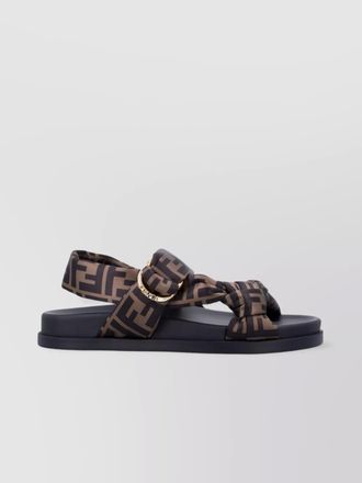 Fendi satin logo-print sandals