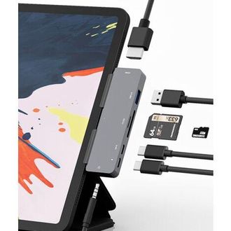 OEM Adaptador Concentrador Usb-c 7 En 1 Para Ipad Pro, Macbook Pro Y M&aacute;s: Estaci&oacute;n De Acoplamiento Multipuerto Usb-c Definitiva Con Hdmi 4k, Suministro De