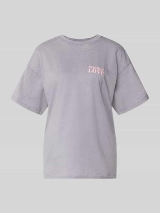 Only Oversized T-Shirt aus Bio-Baumwolle Modell KINNA LIFE in Hellgrau, Gr&ouml;&szlig;e XL