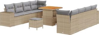 vidaXL Vidaxl - Garden Sofa Set 11 pcs Beige, Light Grey 80 x 80 x 71 cm