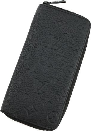 Louis Vuitton Black Noir Leather Long Wallet (Bi-Fold) (Pre-Owned)