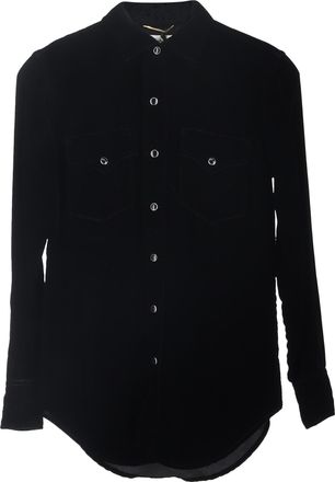Saint Laurent Saint Laurent overhemd met knoopsluiting in zwart fluweel