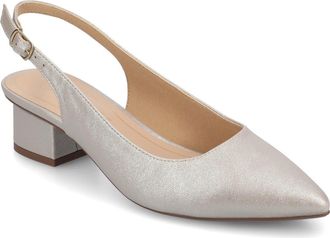 Journee Collection Sylvia Slingback Pump - Wide Width Available in Champagne at Nordstrom Rack, Size 9.5
