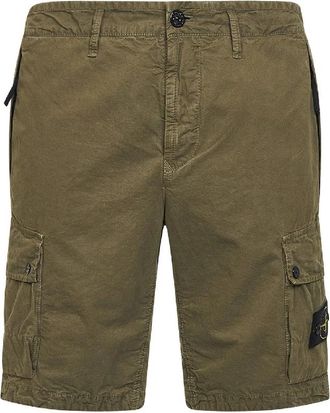 Stone Island Slim-fit Cargo Bermuda Shorts - Heren - Korte Broeken - Groen - W30 - Katoen - Korte Broeken