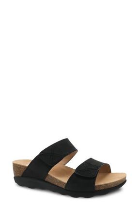 Dansko Maddy Wedge Slide Sandal in Black Milled Nubuck at Nordstrom, Size 9.5-10Us