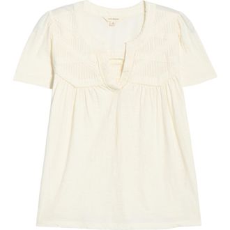 Lucky Brand Lace Pintuck Top in Whisper White at Nordstrom, Size Xx-Large